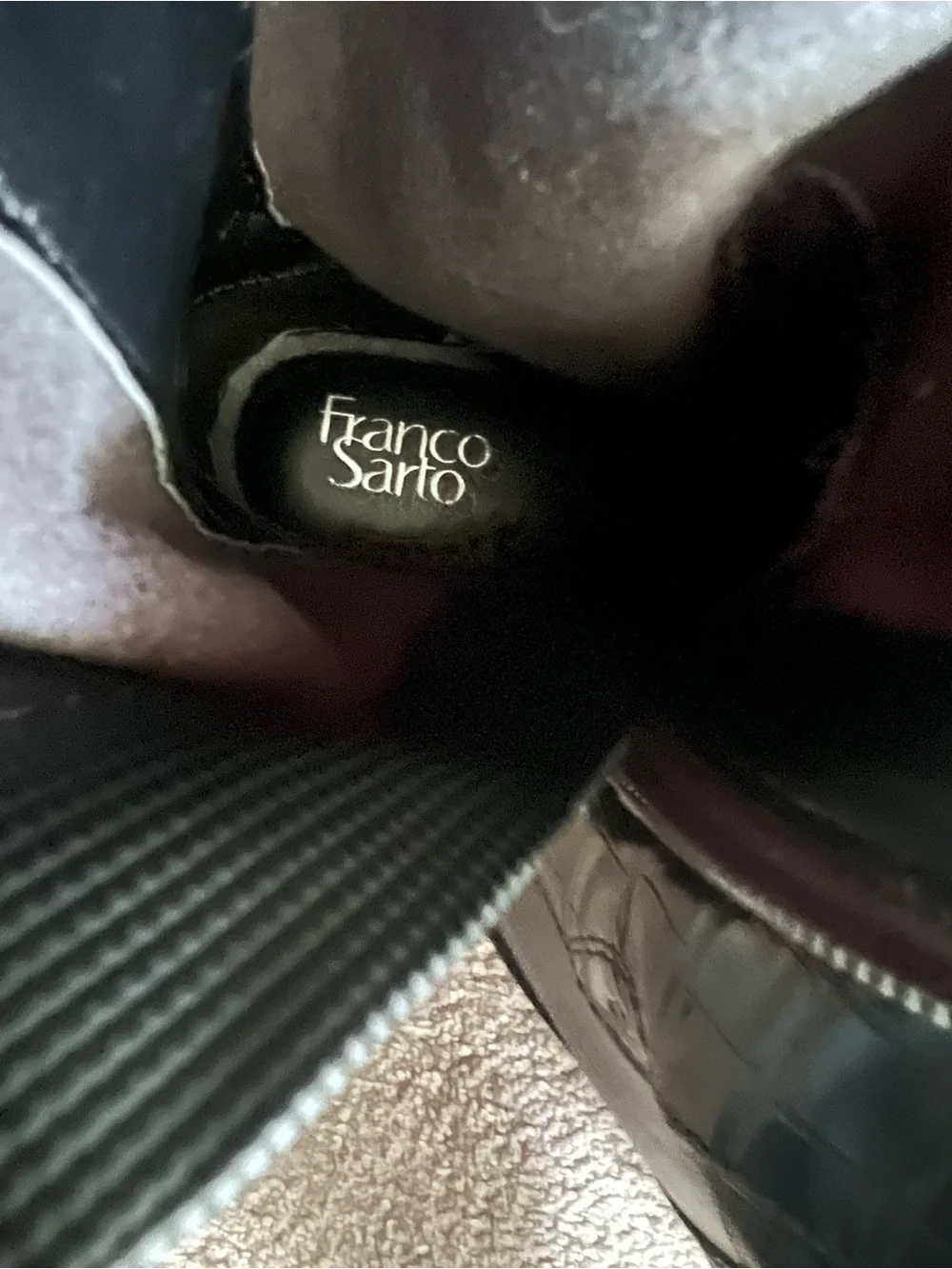 Franco Sarto Black Croc Embossed Keaton Knee High Boots/9.5